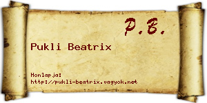 Pukli Beatrix névjegykártya