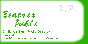 beatrix pukli business card